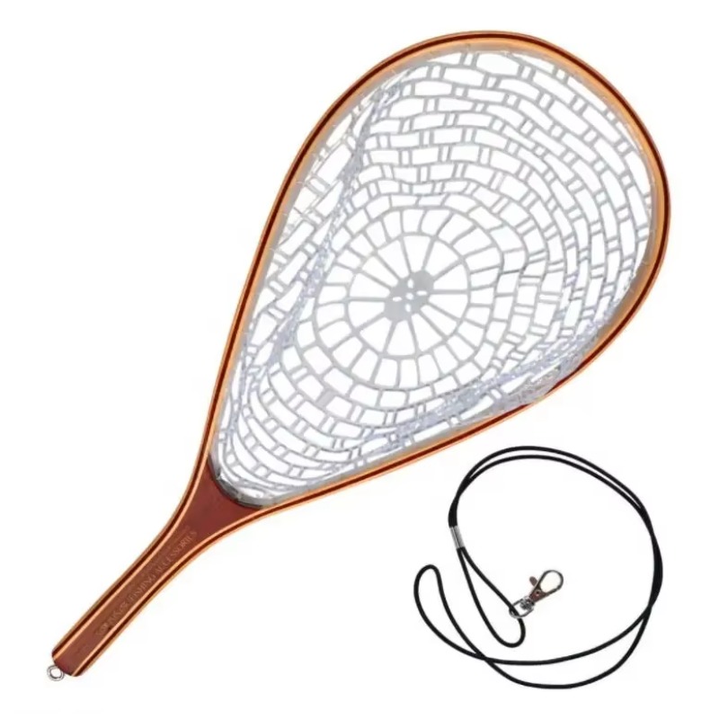 Fishing Net - 편안한 1인치 플라이피싱 랜딩 네트, 나무