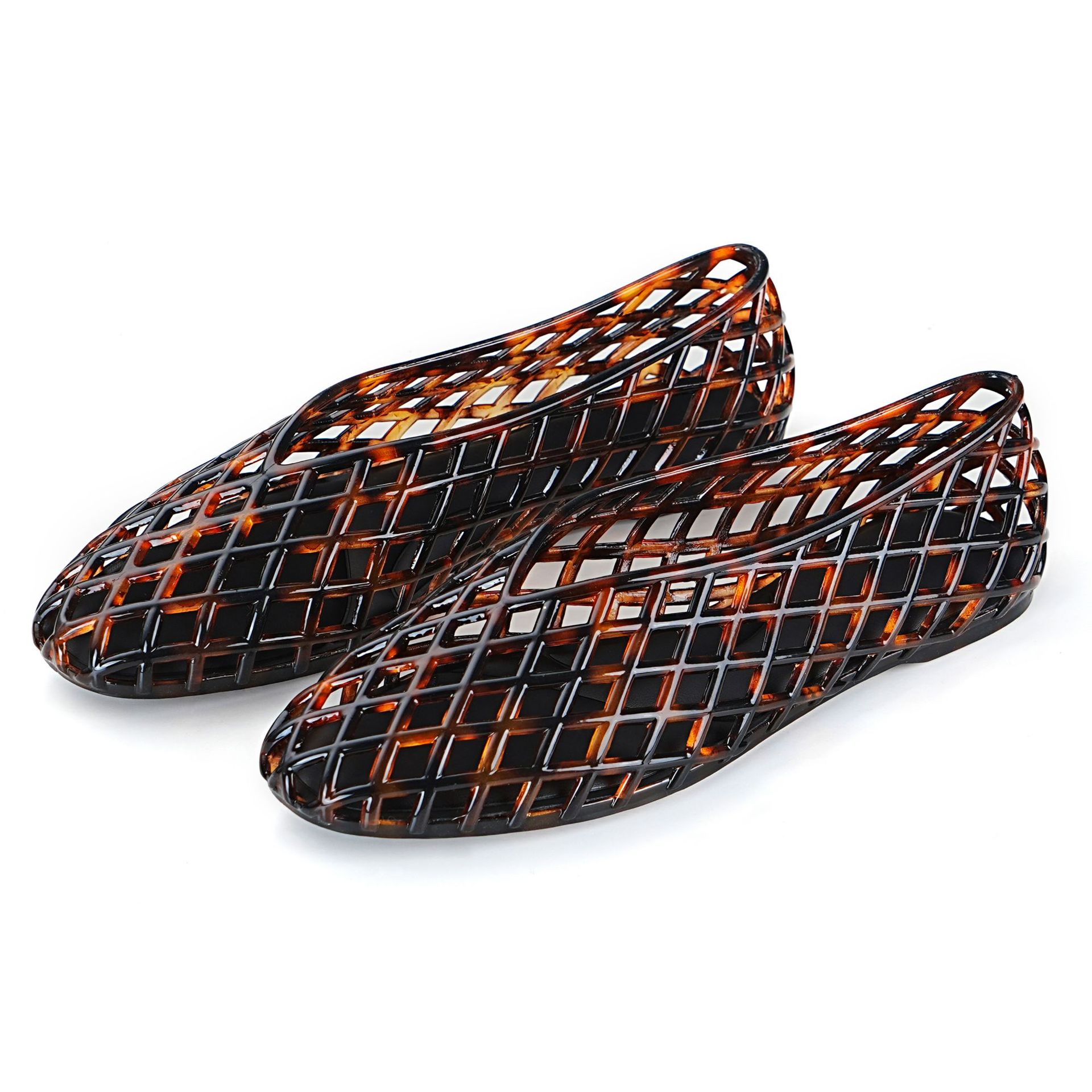 뾰족한 평평한 바닥과 속이 빈 젤리 밑창을 가진 여성용 - Fishing Net 리뷰 및 가격